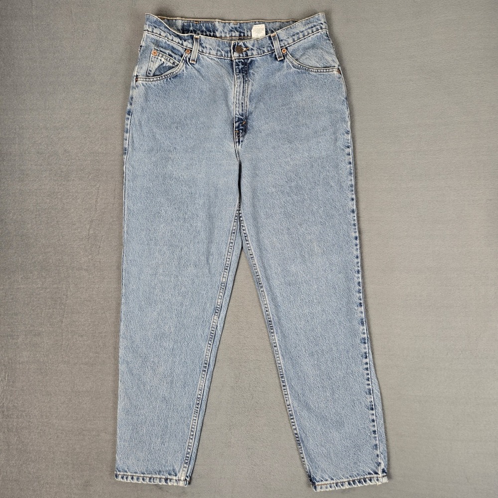 Vintage 90s Levis 921 Jeans Womens 14 Tapered Fit Orange Tab Blue Denim 32x28